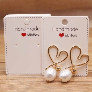 Set 50 thẻ giấy 5x6.5cm làm đồ trang sức thủ công hình trái tim