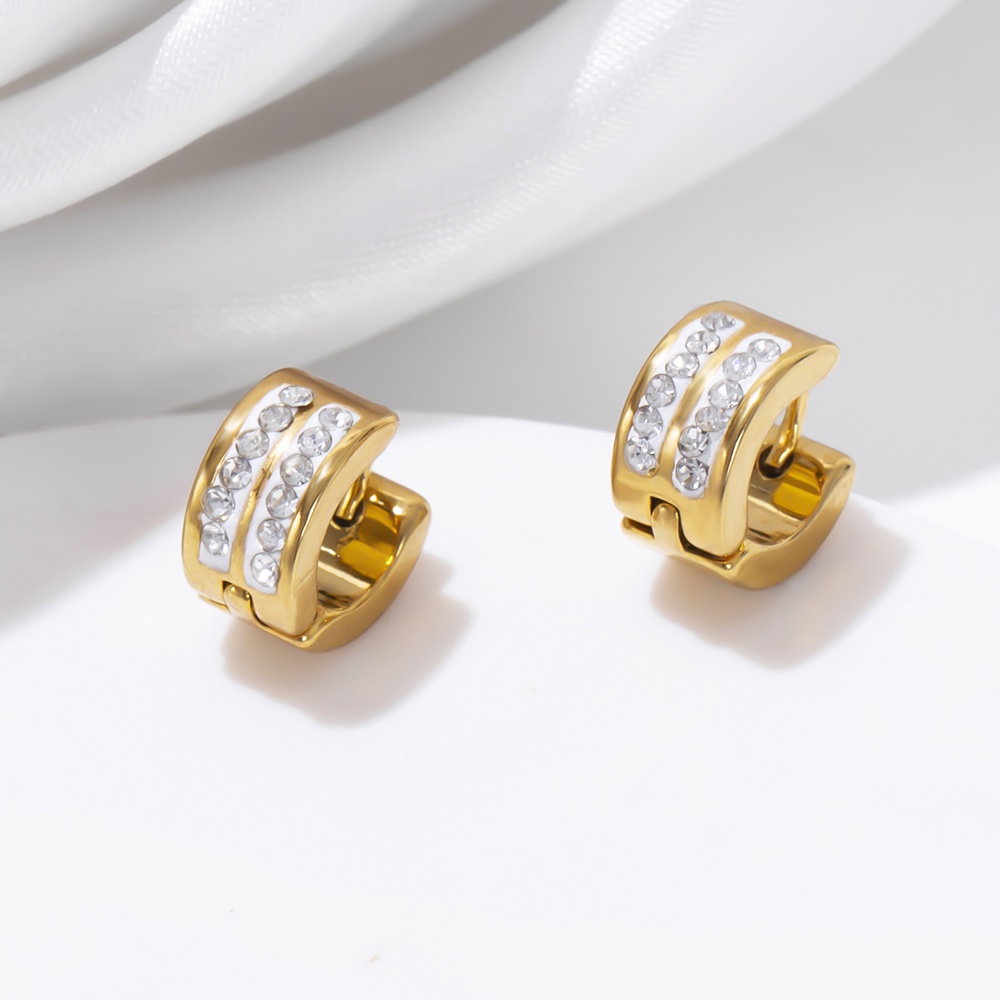 Bông Tai Mạ Vàng 18K Đính Đá 9mm Thời Trang Dành Cho Nam Và Nữ