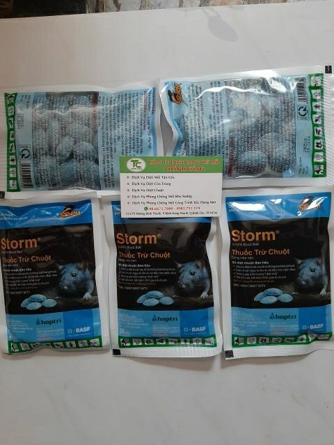 Thuốc diệt chuột Storm ra sáng chết 10 gói ×20 viên( rẻ vô địch)