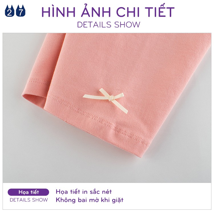 Quần thun lửng bé gái 27HOME họa tiết đáng yêu chất cotton mềm mại