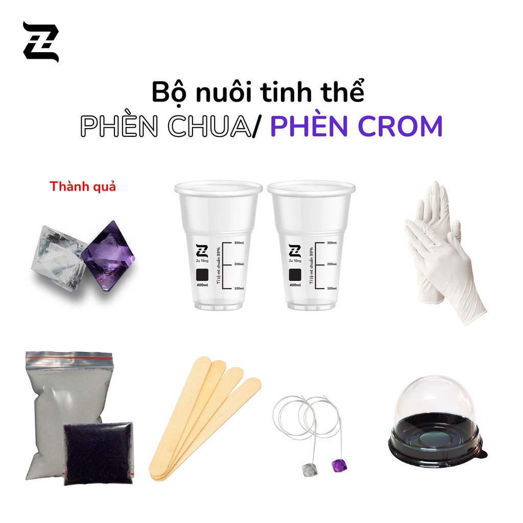 Set nuôi tinh thể Phèn Chua/ Phèn Crom kèm mầm