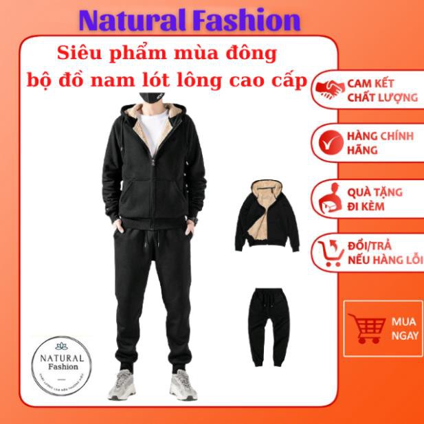 Bộ nỉ nam lót lông siêu ấm - chất vải poly lót lông cừu cao cấp, giữ ấm,mẫu mới mùa đông 2021