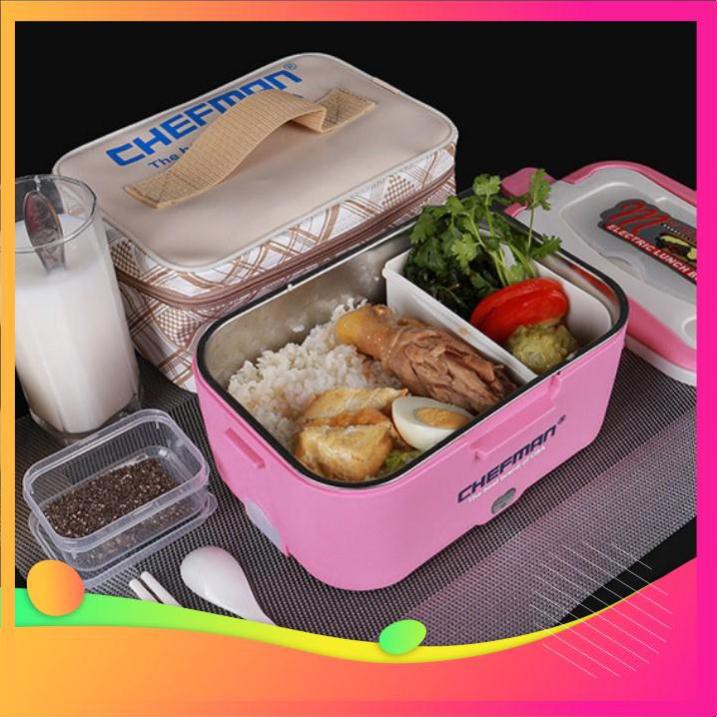 HÀNG CAO CẤP, FREE SHIP Hộp Cơm Hâm Nóng Chefman CM-113i inox