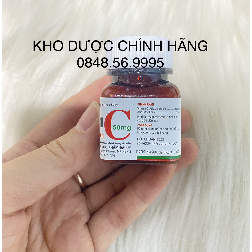 Combo 10 lọ VITAMIN C 50mg lọ x 100 viên nén - Bổ sung Vitamin C cho cơ thể, tăng cường sức đề kháng