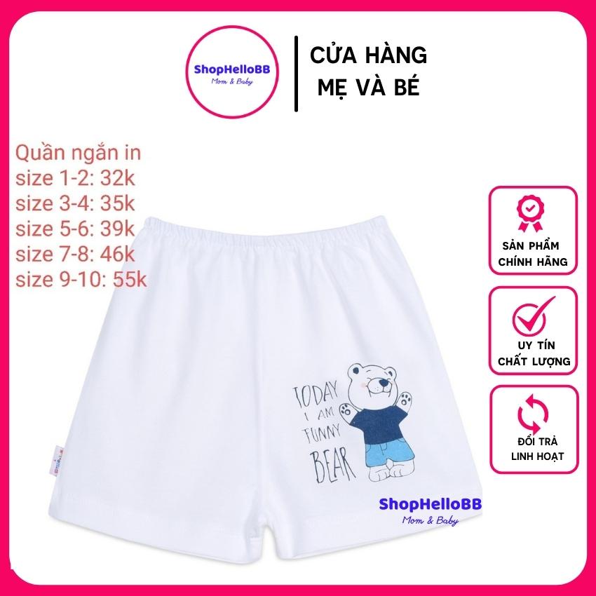 [Hello BB] Size 1-10 bé trai/bé gái 6-29kg QUẦN NGẮN IN HELLO B&amp;B | ShopHellobb - Kiddy and Mommy