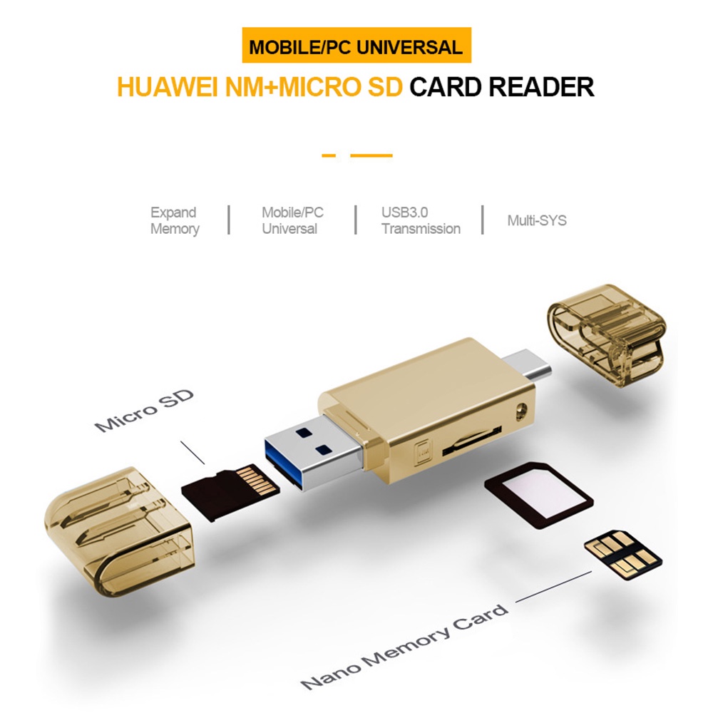 MC-Nano Memory Card Reader Replacement For Huawei Mate20/P30 Pro NM-Card USB3 0 Gen Type-C TF/NM Card Reader