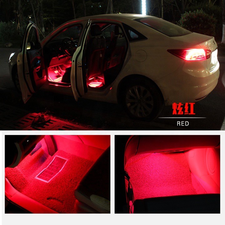 Bộ đèn LED 4 thanh các màu cao cấp đặt gầm xe ô tô RGB-5050 8 màu led chống nước IP65