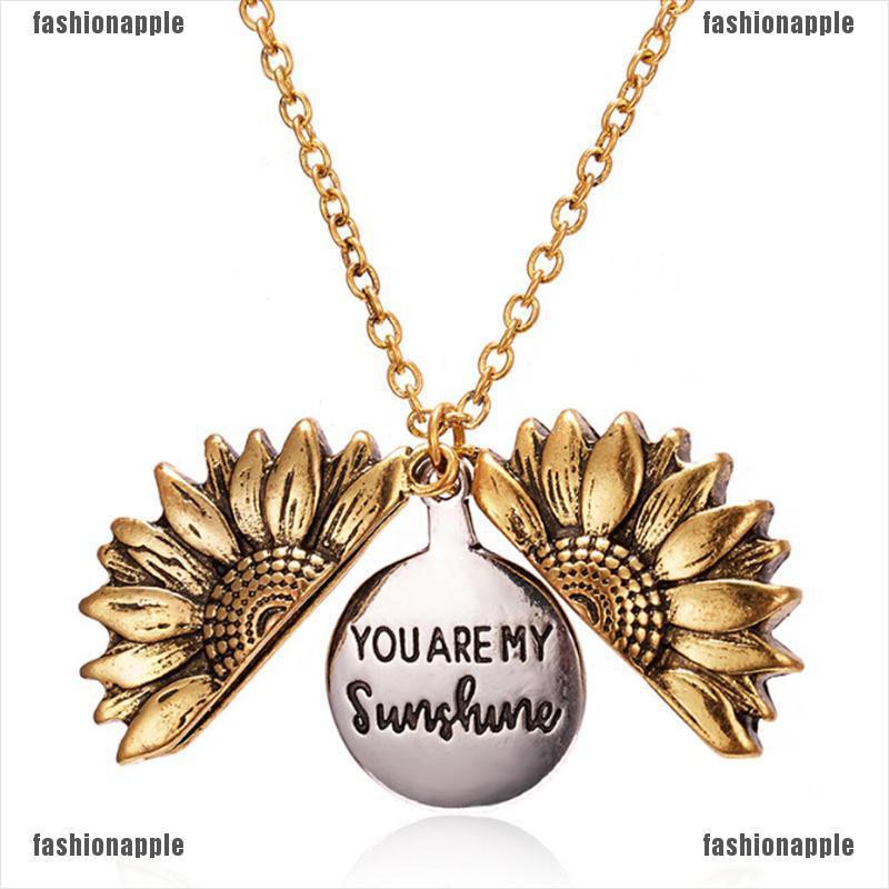 Dây chuyền mặt tròn khắc chữ You are My Sunshine