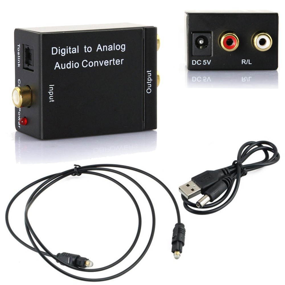 🌟Chất lượng cao nhất🍁Digital Optical CoaxCoaxialToslink to Analog RCA L/R Audio ConverterAdapter