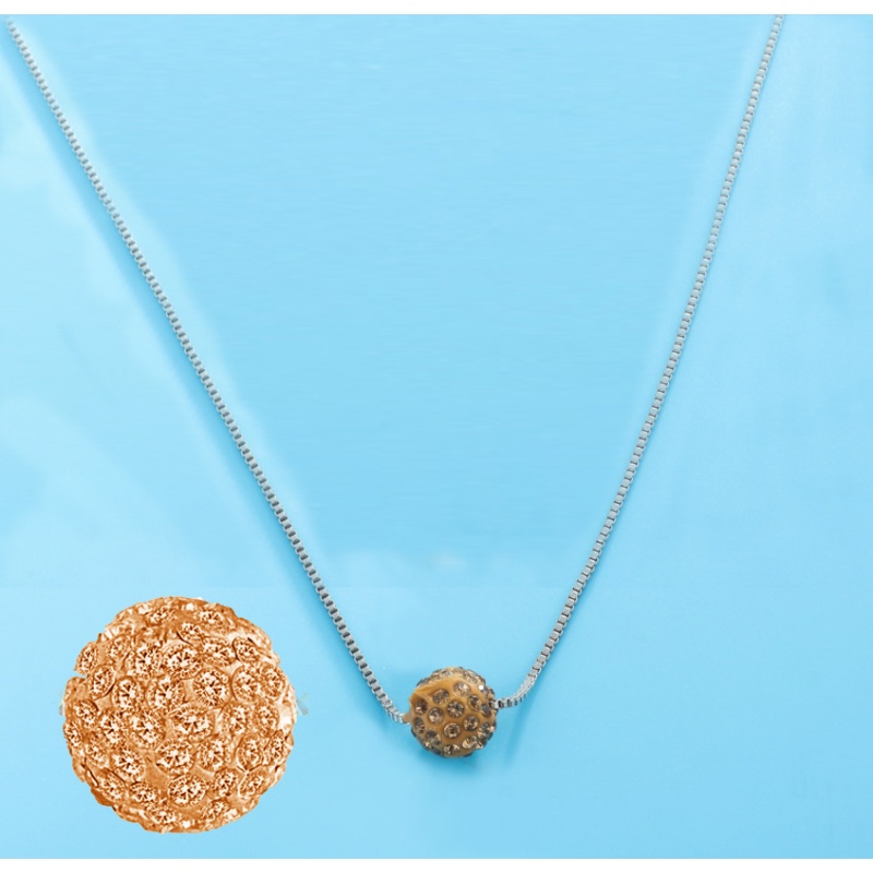 Vòng cổ Mặt Quả Cầu Shambala Đính Kim Cương Nhân Tạo Thời Trang Đơn Giản Phong Cách Hàn Quốc