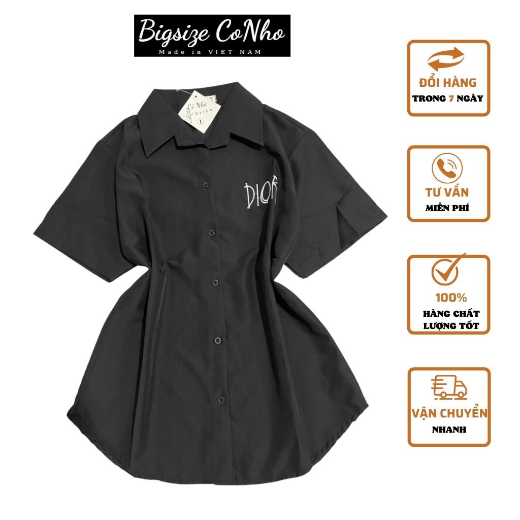 Áo sơ mi nữ bigsize, Áo bigsize nữ kiểu chữ dio ngoại cỡ trên 55kg-100kg SM DIOR KIEU - 100kg-bigsize cô nhỏ