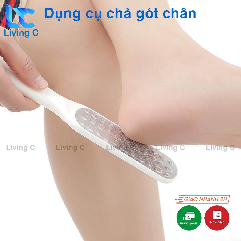 Cây chà gót chân 2 mặt , dụng cụ chà gót chân đá bọt cao cấp Living C _ GOT