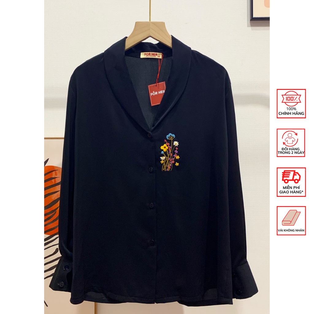 Áo Cổ Sam FOR HER Thêu Hoa AO0615