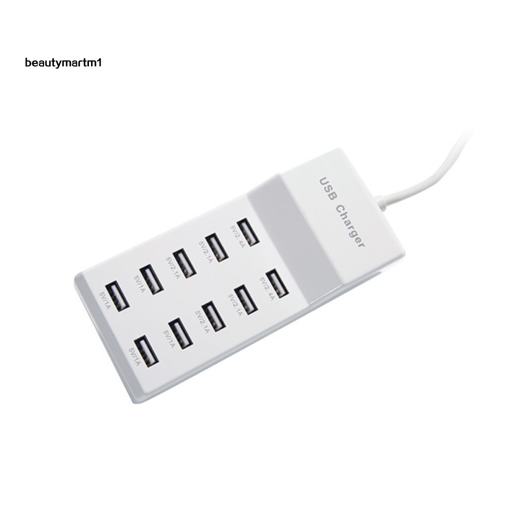 (Shop Amart) Củ Sạc Nhanh 10 Cổng USB Cho Điện Thoại/Máy Tính Bảng