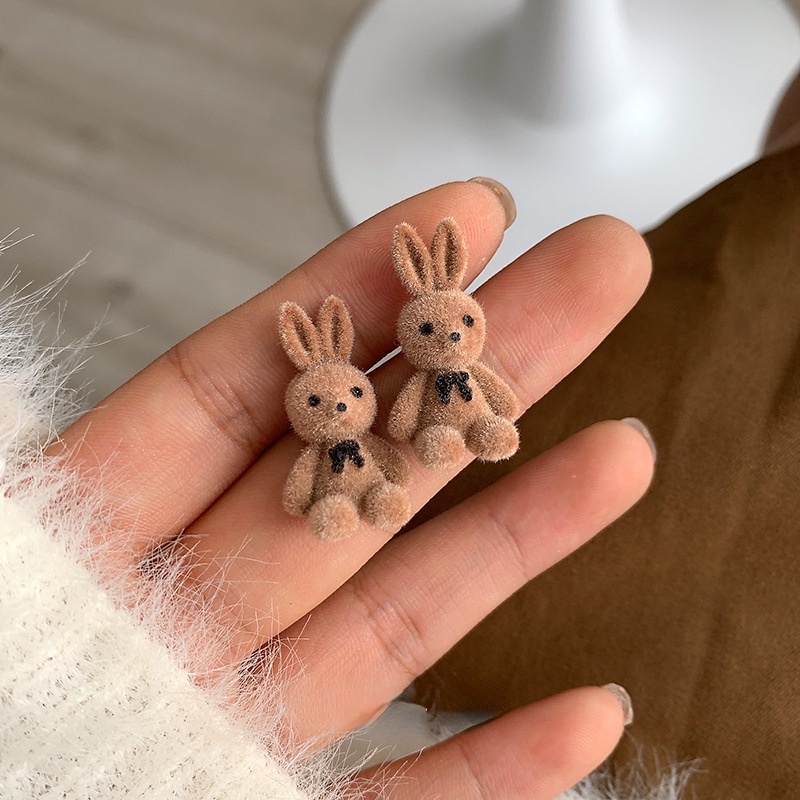 1 Đôi Bông Tai Hình Thỏ Hoạt Hình Phong Cách Hàn Quốc Dành Cho Nữ