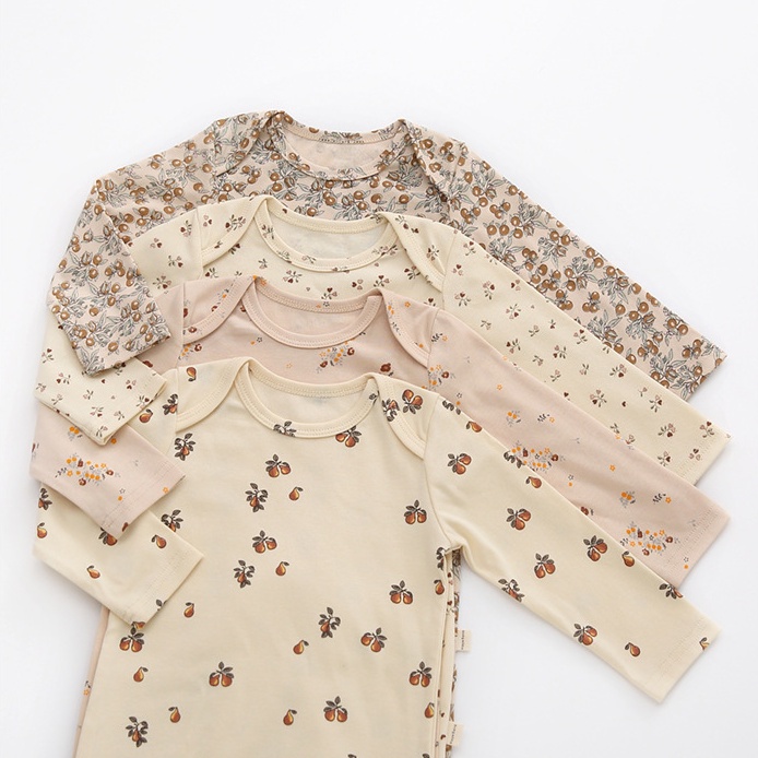 Bộ Áo Liền Quần In Hoa Thời Trang Xuân Thu Dễ Thương Cho Bé Sơ Sinh