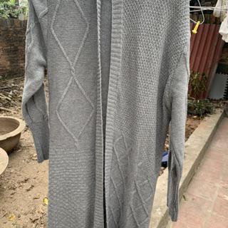 Áo Khoác Cardigan Dệt Kim Dáng Dài Có Mũ Trùm Đầu Thời Trang Nữ