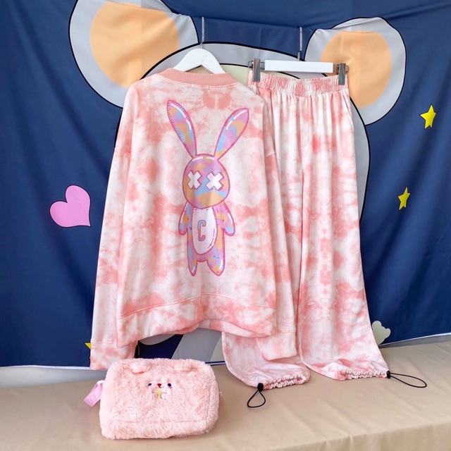 Cả Set Cardigan Loang 3D-Long Pants Loang 3D Bad Rabit Ảnh/Clip Thật