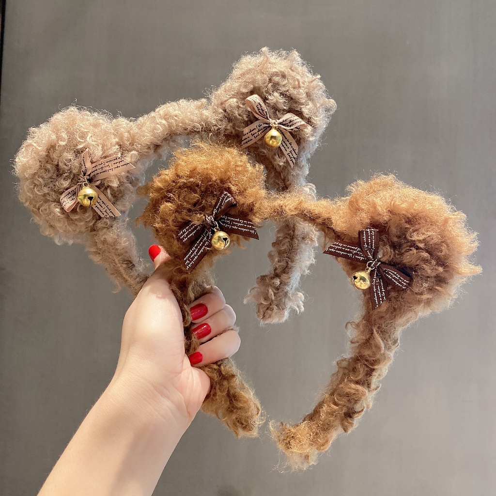 Cute brown bear headband Bell headband