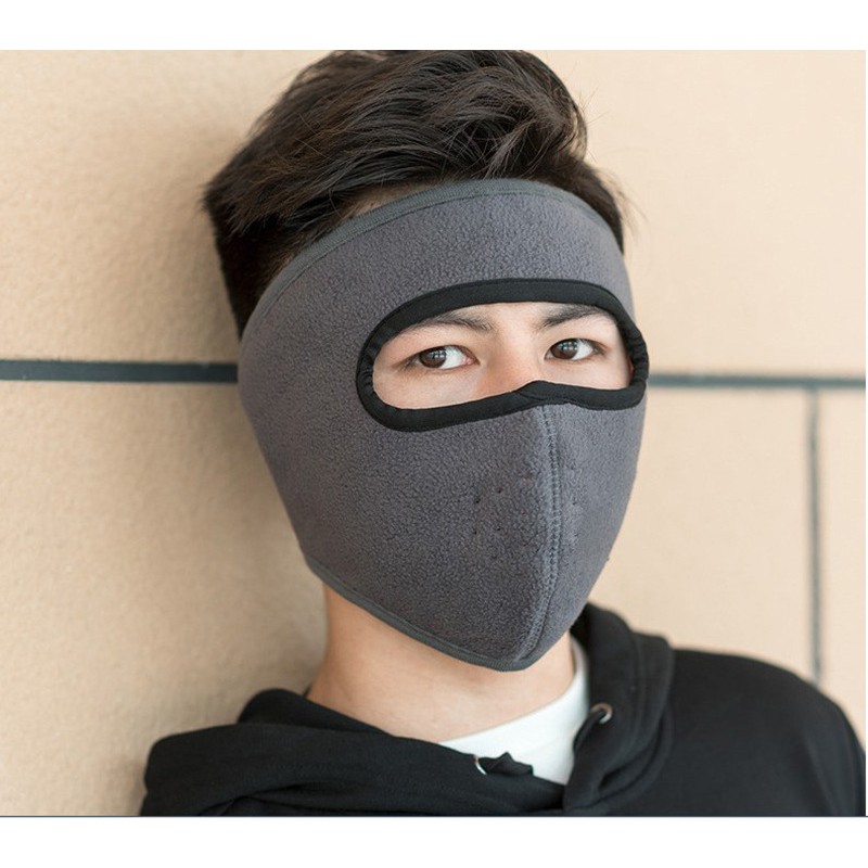 Khẩu trang ninja che kín mặt che tai chống nắng chống gió lạnh vải nỉ thích hợp nam và nữ - khau trang ni Shop_Quantutai