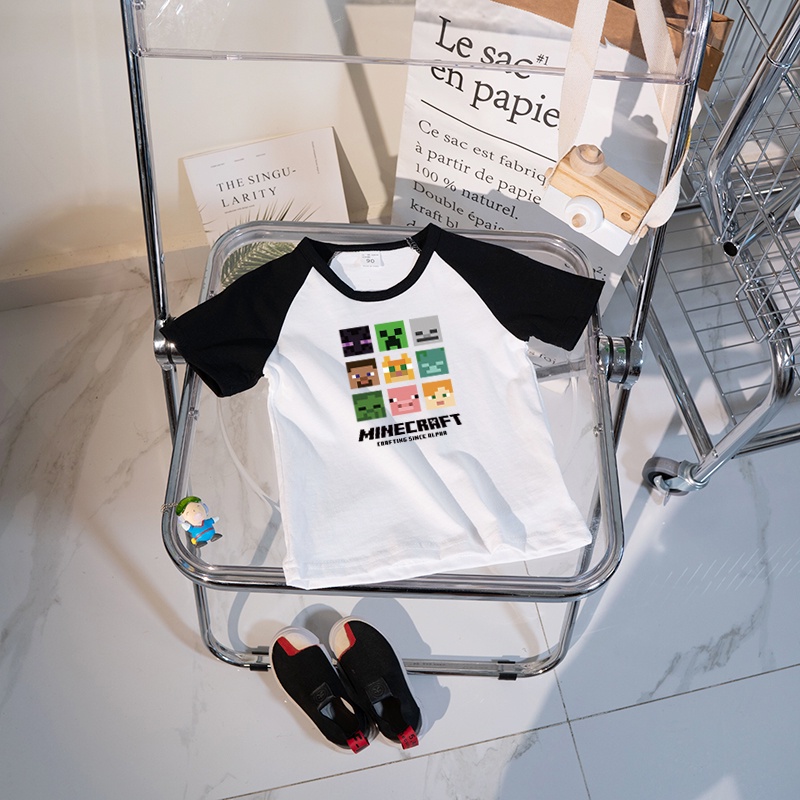 Áo Thun NgắN Tay In HoạT HìNh Minecraft 6 MàU Cho Bé AC021