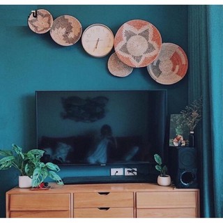 [Giá xưởng] Set đĩa cói xiên treo tường trang trí nhà cửa