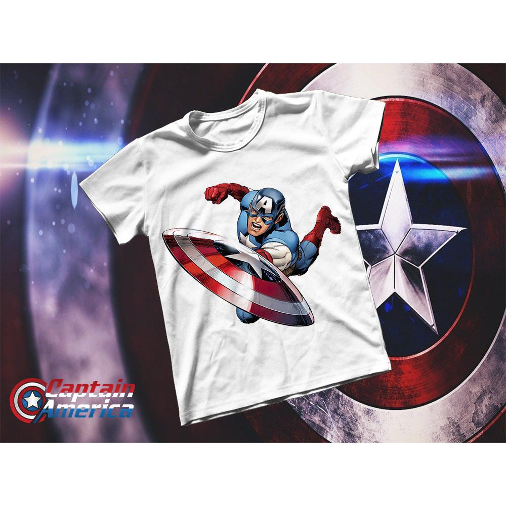 Áo thun Cotton Unisex - Movie - Captain America - Captain America ném khiên