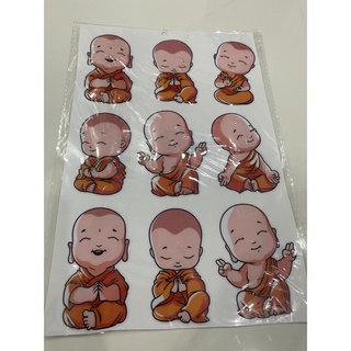 Nguyên tấm tem nổi nhiều logo chú tiểu tiểu hòa thượng dễ thương cute ... sắc nét