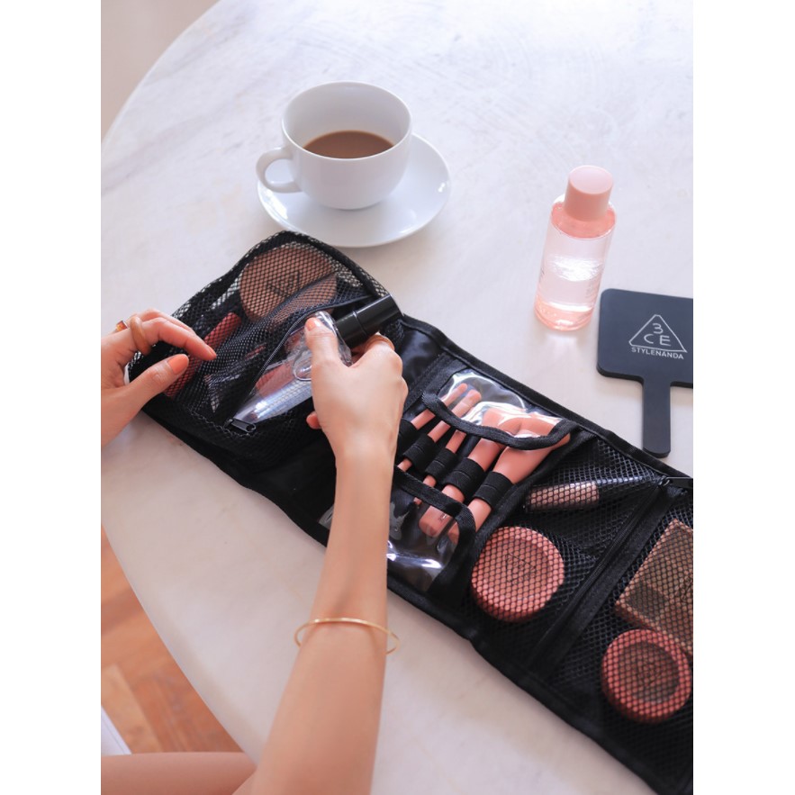 Túi đựng đồ trang điểm 3CE Wash bag Small #Black #PinkBeige