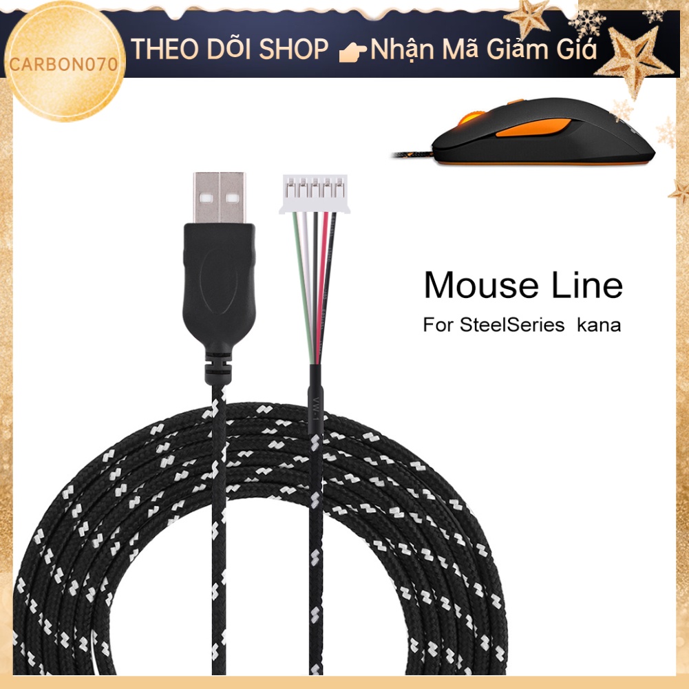 Hàng Sẵn 2.2M Dây cáp chuột USB Thay thế cho chuột Steelseries KANA【Carbon070】