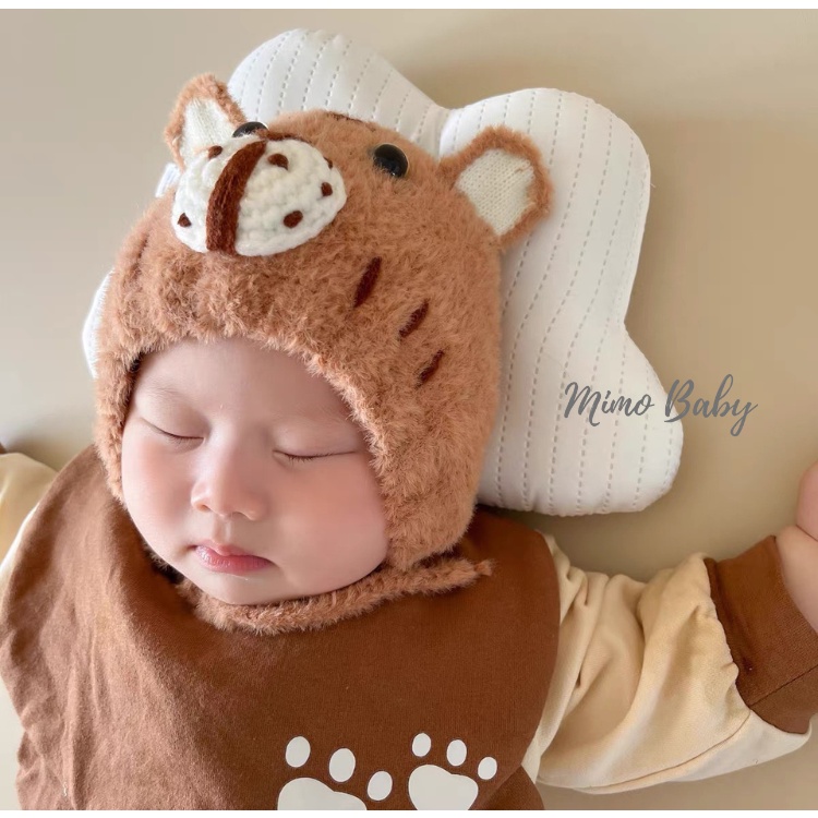 Mũ nón len lông mùa đông hình chú hổ dễ thương cho bé ML193 Mimo Baby