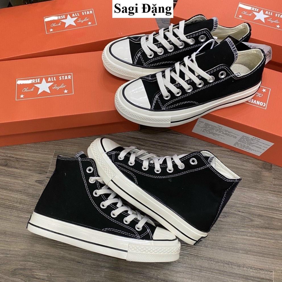Giày cv 1970s cổ cao thấp nam nữ đen trắng thể thao bata học sinh vải canvas mũi bóng lót xanh đế khâu 🦑