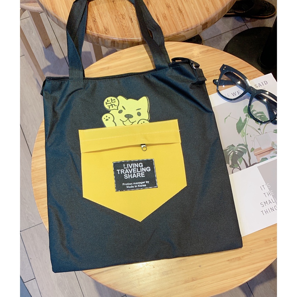 Túi TOTE đeo chéo, túi đeo chéo vải canvas có thể mang được 2 kiểu, có khoá kéo trẻ trung mẫu mã đa dạng
