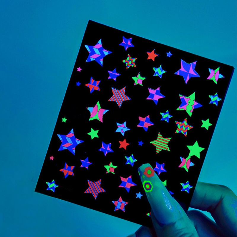 Đề Can Họa Tiết Hình Học 3D Màu Sắc Dạ Quang Tự Dính Trang Trí Móng Nghệ Thuật Cho Nữ