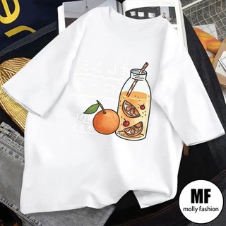 Áo thun tay lỡ ❤️ Áo phông Unisex ORANGE JUICE form rộng Freesize dành cho nam nữ Molly Fashion