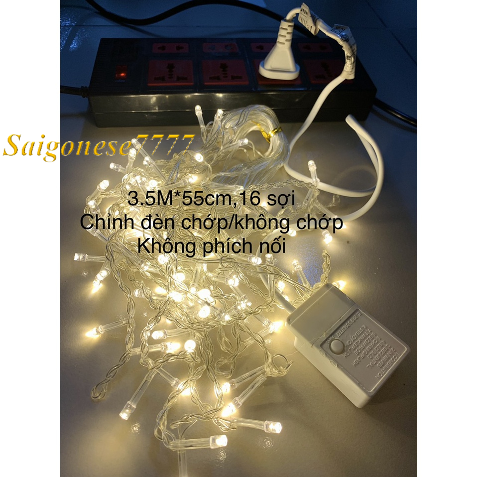 (4m*50cm) 16 Dây Đèn 110 Bóng Đèn Led Đom Đóm Fairy Light- Rèm Đèn Chống Nước Trang Trí Tiệc Sân Vườn Noel Lễ Tết