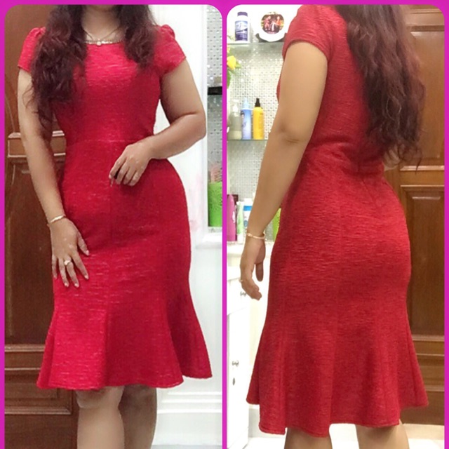 Đầm body đuôi cá cổ kết hạt