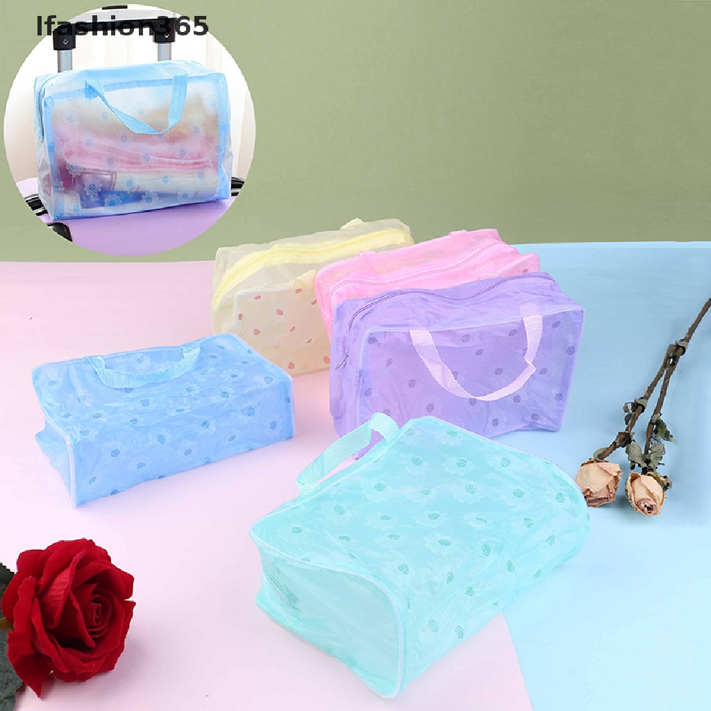 [Hàng mới về] Túi đựng mỹ phẩm bằng nhựa PVC trong suốt nhiều màu tiện dụng