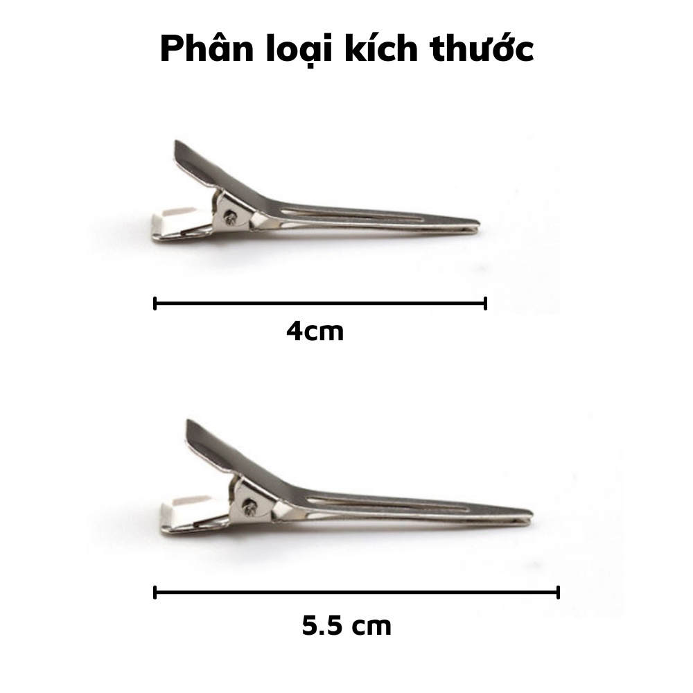 Kẹp mỏ vịt nhỏ làm tóc chuyên dụng bằng thép không gỉ chính hãng