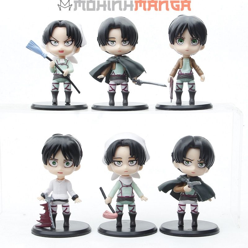 Mô hình chibi 6 nhân vật Attack on titan Đại chiến titan Levi Jean Historia Annie Sasha Armin Erwin Eren Yeager Mikasa