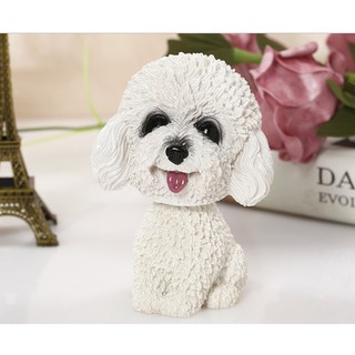 Đồ chơi trang trí chó Poodle sứ
