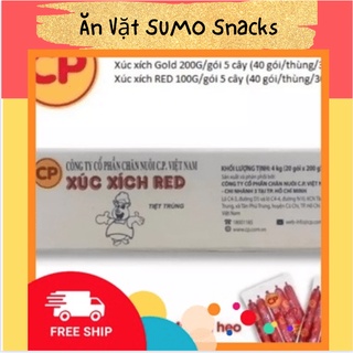 Thùng 20 Gói Xúc Xích Tiệt Trùng Red CP Gói 5 Cây x 40g-Ăn Vặt Sumo Snack