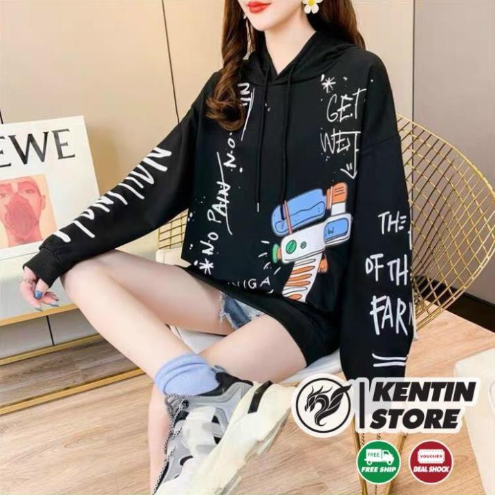 Áo khoác hoodie chống rét cho các căp đôi in hình Tàu vũ trụ chất Nỉ Unisex Form rộng Ulzzang KENTIN | BigBuy360 - bigbuy360.vn
