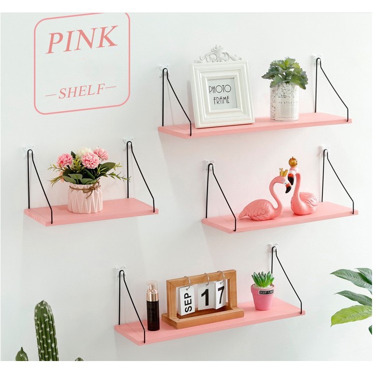 Kệ nhà tắm treo tường giá gỗ trang trí nhà cửa độc đáo, tiết kiệm không gian Kệ chữ nhất độc đáo
