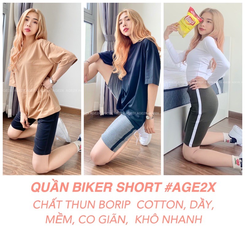 QUẦN BIKER SHORT NỮ AGE2X- Chính hãng, chuyên SỈ hàng có sẵn SLL, quần biker short, legging lửng có túi thật, hơn 10 màu | BigBuy360 - bigbuy360.vn