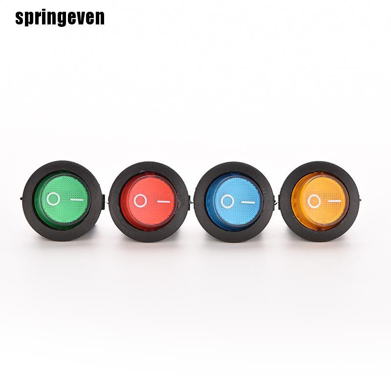 1 Công Tắc ON / OFF Hình Tròn Có Đèn LED Cho Xe Hơi / Tàu Thuyền 12V 16A