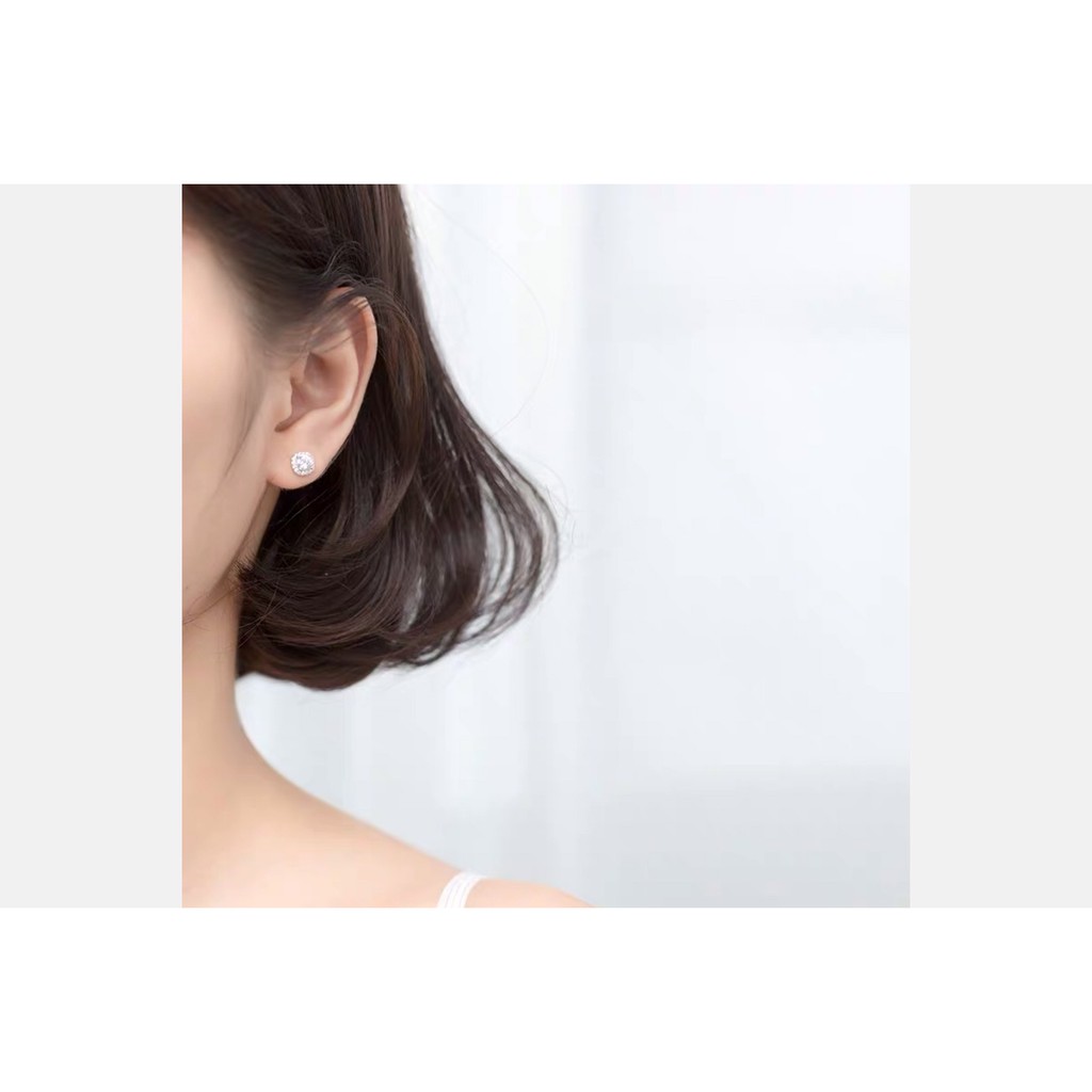 Bông tai nữ TLEE đá vuông mini sang trọng TleeJewelry B0369