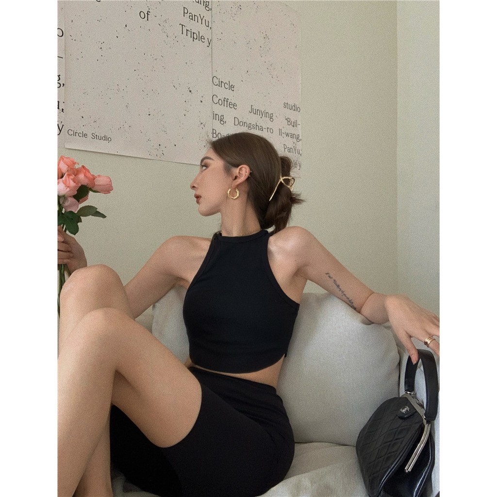 Cocory vn Áo croptop sát nách thiết kế quyến rũ cho nữ