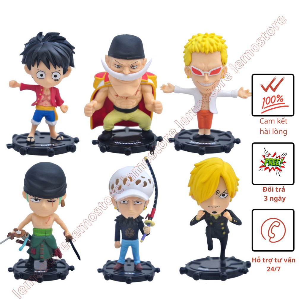⚡ Ảnh thật ⚡ Combo 6 mô hình nhân vật wcf chibi one piece cao ~10cm cực đẹp - mô hình đẹp