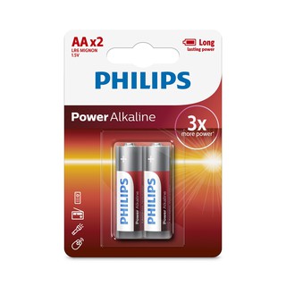 Vỉ 2 viên pin aa alkaline philips lr6p2b